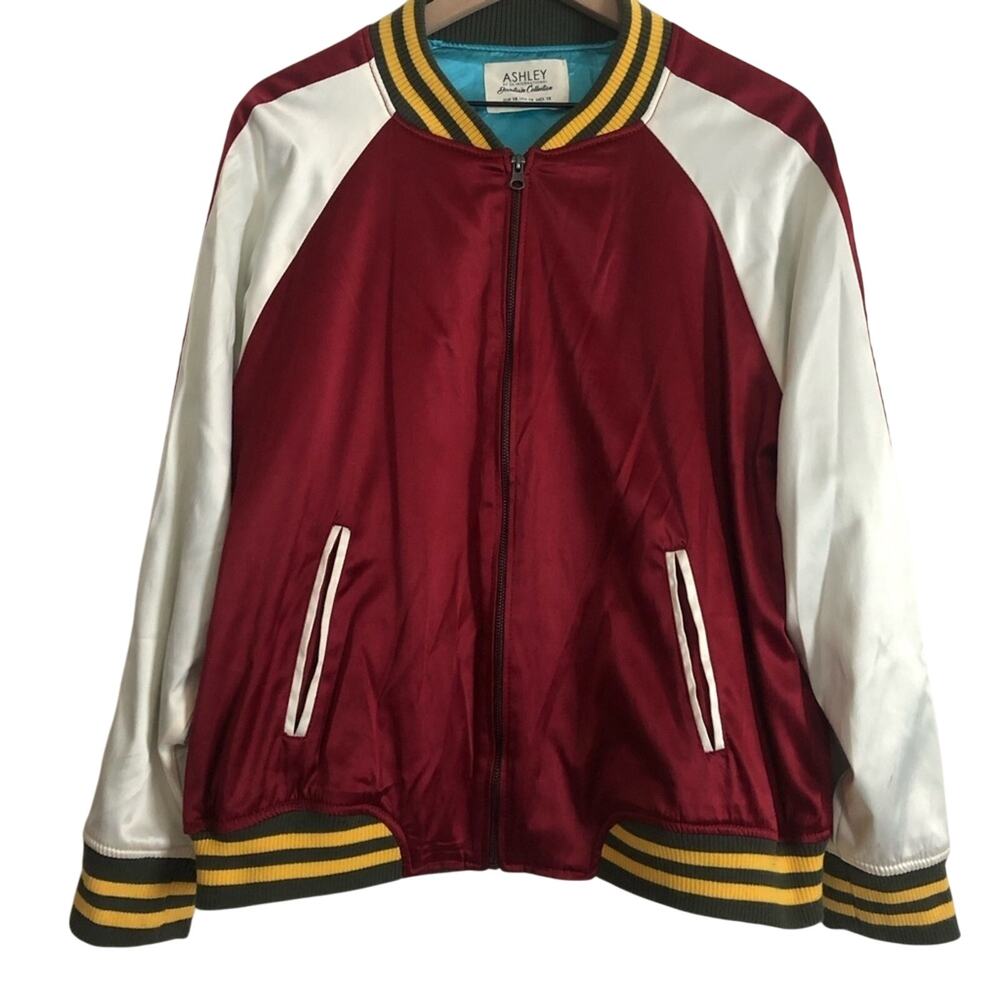 Ashley by 26 International Downtown Collection Satin California Varsity Jacket
